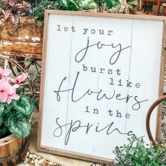 Let Your Joy Burst Like Flowers Framed Wall Sign