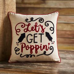 Lets Get Poppin Embroidered Accent Pillow