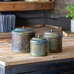 Lidded Farmhouse Canisters Set of 3