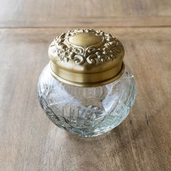 Lidded Pot Belly Glass Trinket Jar