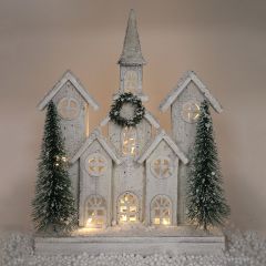 Lighted Christmas Church on Base