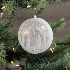Lighted Glitter Nativity Silhouette Ornament