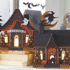 Lighted Halloween House Set of 2