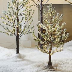 Lighted Snowy Pine Decor