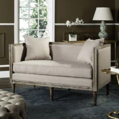 Linen Upholstered Cottage Settee