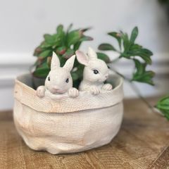 Little Basket of Bunnies Planter