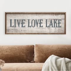Live Love Lake Blue Whitewash Wall Art