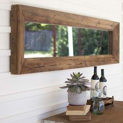 Long Recycled Wood Mirror