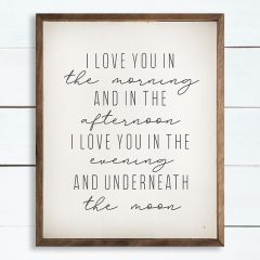 Love You In The Morning Framed Wall Sign