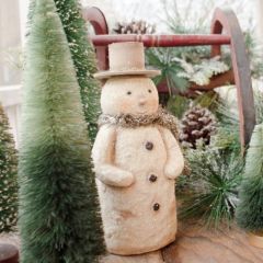 Mache Tabletop Snowman With Scarf