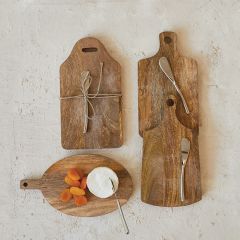 Mango Wood Cheese Board With Knife Set of 4