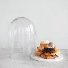 Marble Base Glass Cloche