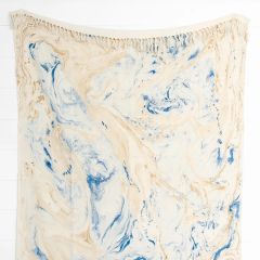Marbled Blue Cotton Throw Blanket
