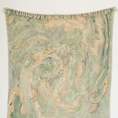 Marbled Green Cotton Throw Blanket