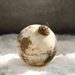 Marbled Mercury Glass Ball Ornament 4 Inch Set of 3