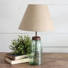 Mason Jar Lamp With Burlap Shade