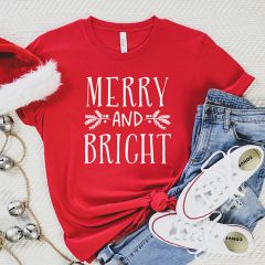 Merry And Bright Holiday Tee Shirt