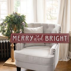 Merry And Bright Metal Wall Sign