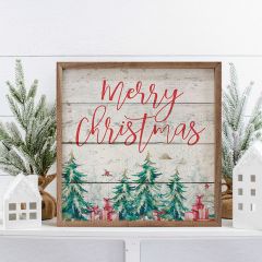 Merry Christmas Framed Farmhouse Wall Decor