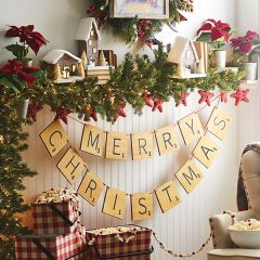 Merry Christmas Letter Squares Garland