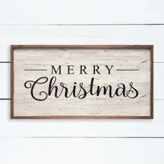 Merry Christmas Lines Whitewash Sign