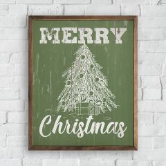 Merry Christmas Rustic Framed Wall Art