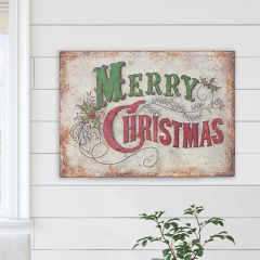 Merry Christmas Rustic Iron Wall Plaque