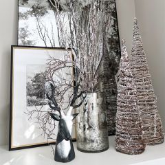 Metal and Rattan Lighted Cone Tree Set of 3