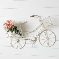 Metal Bicycle With Baskets Wall Decor