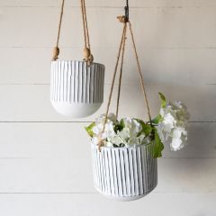 Metal Cottage Hanging Planter Set of 2