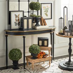 Metal Demilune Accent Table