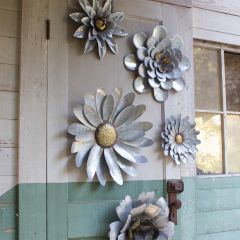 Metal Flower Wall Accent Set of 5