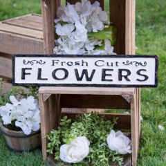 Metal Flowers Sign