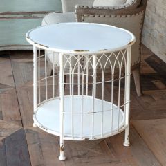 Metal Garden Fence Accent Table