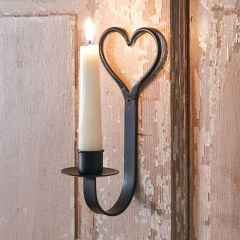 Metal Heart Taper Candle Sconce
