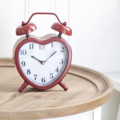 Metal Heart Vintage Style Table Clock