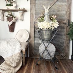 Metal Rolling Cart With Two Baskets