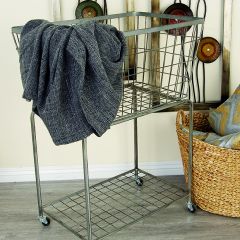 Metal Rolling Storage Laundry Basket