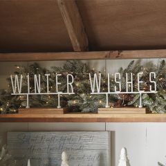 Metal Winter Wishes Tabletop Word Set