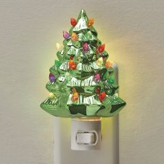 Metallic Ceramic Christmas Tree Night Light