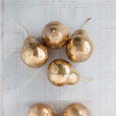 Metallic Faux Pears Set of 4