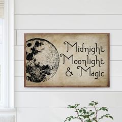 Midnight Moonlight And Magic Whitewash Wall Sign