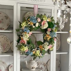 Mixed Floral And Greenery Spring Wreath