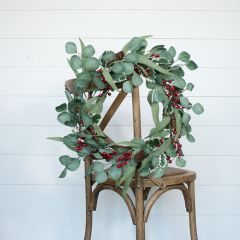 Mixed Foliage And Berries Wreath
