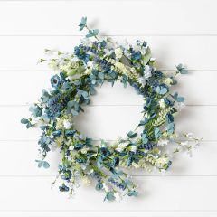 Mixed Shades of Blue Decorative Wreath