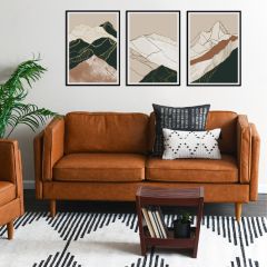 Modern Accents Leather Upholstered Sofa