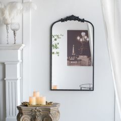 Modern Baroque Style Black Frame Mirror