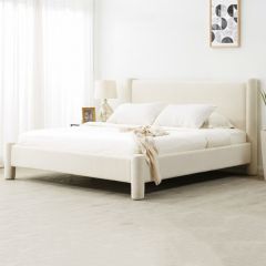 Modern Boucle Upholstered Bed Frame