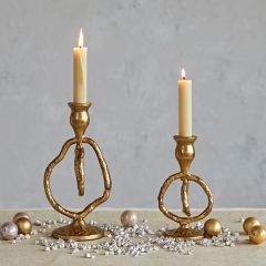 Modern Cast Iron Ring Taper Candle Holder