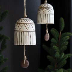 Modern Chic Ceramic Christmas Bells Set of 2